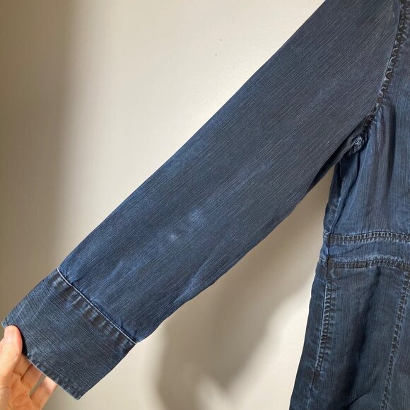Womens Coldwater Creek Button Up Light Chambray Jean Jacket Blue 10 Tencel - Picture 5 of 9